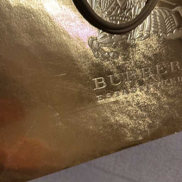 Burberry Gold Shopping Bag 12x16.5 - Picture 7 of 10